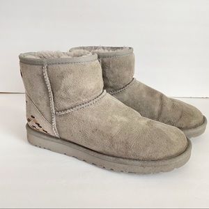 UGG Grey classic mini rustic weave boot